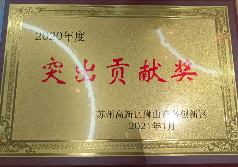 2020年度獅山商務(wù)創(chuàng)新區(qū)突出貢獻(xiàn)獎